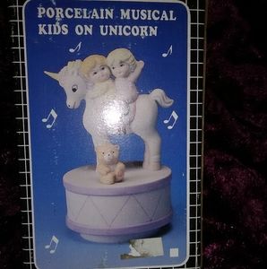 Vintage Porcelain Musical Unicorn